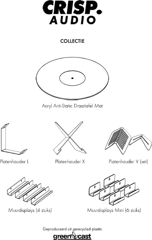 Draaitafel mat - Acryl - Mat Wit- Crisp Audio - Slipmat 12 Inch - Platenspeler — afbeelding 3
