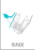 DesignClaud Bunde Plattegrond poster - A2 + fotolijst wit (42x59,4cm)