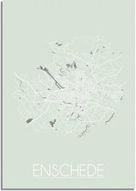 DesignClaud Enschede Plattegrond poster Pastel groen B2 poster (50x70cm)