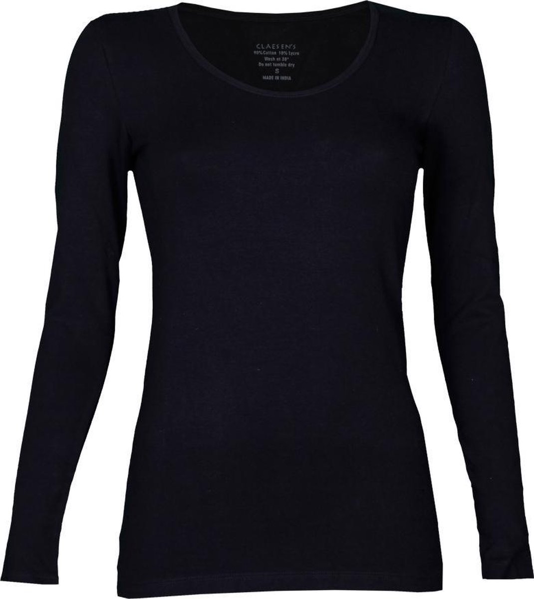 Claesen's® - T-Shirt LS Cotton/LycraN 8016-Black-L