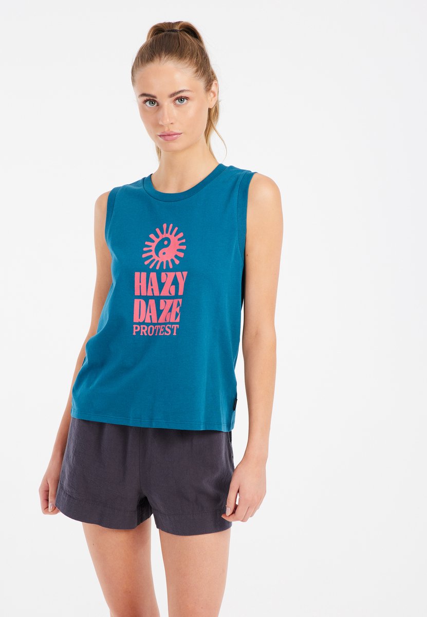 Protest Prtmalang – Top Dames – Mouwloos – Ronde hals – Surfing Blauw