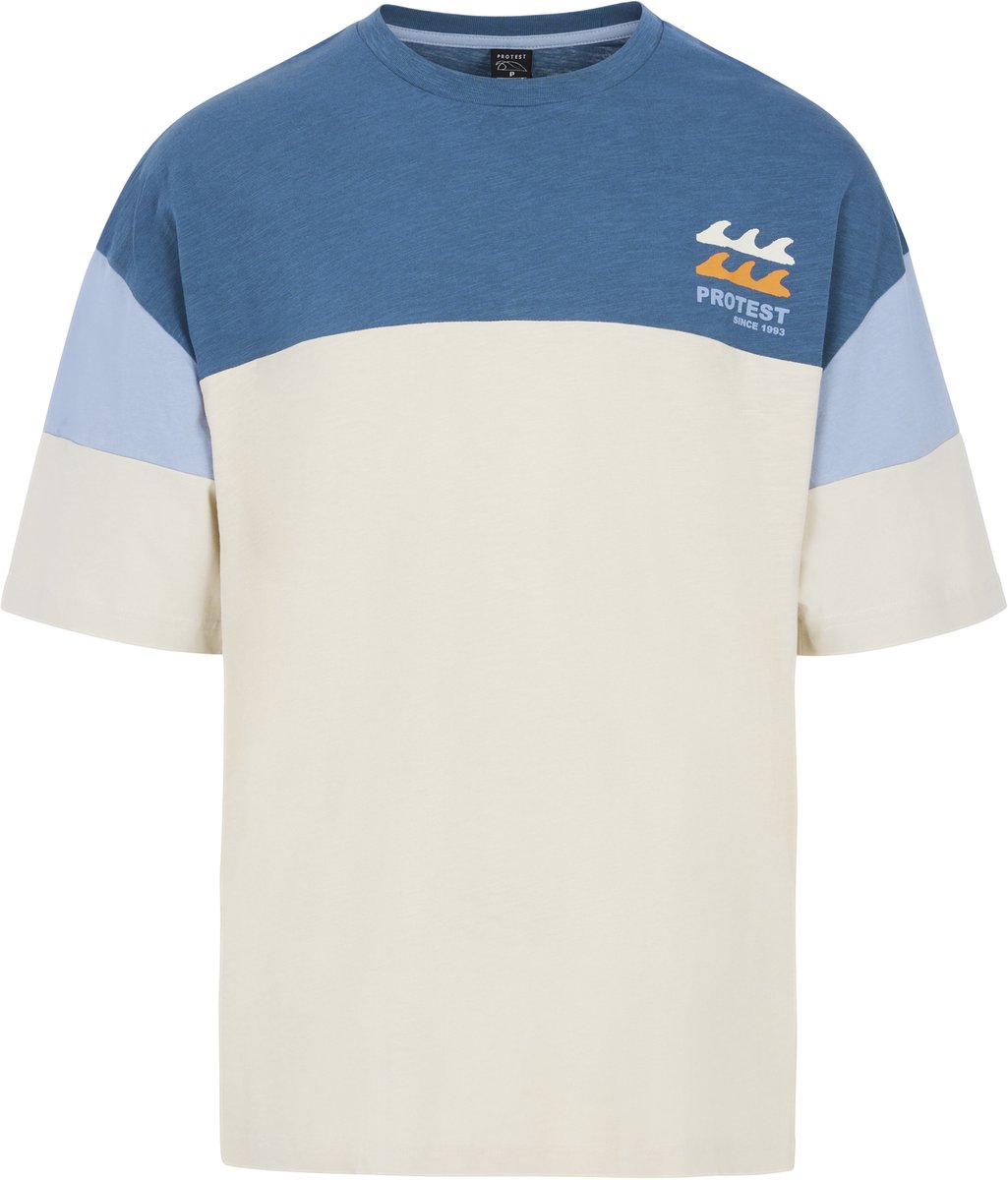 Protest Prtduel – T shirt Heren – Korte mouwen – Ronde hals – Relaxed fit Blauw