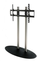 Cavus RVS vloerstandaard met zwarte voet voor TV's tot 75 inch - 100 cm hoog