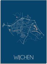 DesignClaud Wijchen Plattegrond poster Blauw - A2 + fotolijst wit (42x59,4cm)