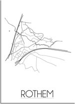 DesignClaud Rothem Plattegrond poster A4 + Fotolijst wit (21x29,7cm)