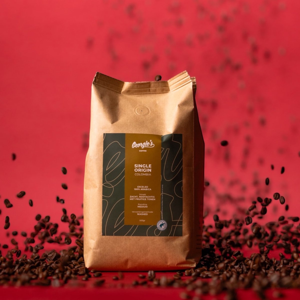 Goedkoopste 1KG - Georgies - Single Origin - Colombia - 2x 500gram - Excelso - 100 Arabica - Koffie - Coffee - Koffiebonen vers gebrand - Koffiebonen RFA