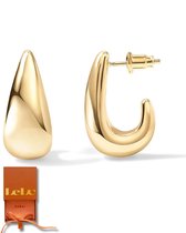 Boucles d'oreilles Lelu - Boucles d'oreilles en or Femmes - Boucles d'oreilles pendantes Drop - Plaqué Or 14K - Boucles d'oreilles pendantes Drop - Boucles d'oreilles Stud - Bijoux - 12mm