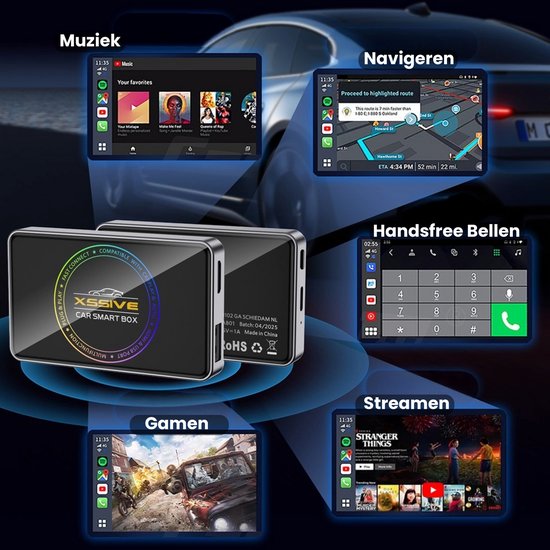 Xssive CarPlay Dongle met HDMI - Geschikt voor Android Auto, Apple CarPlay, Youtube, Ziggo, TV & Netflix - Draadloos Smart Streaming Box Dongel van Xssive — afbeelding 4