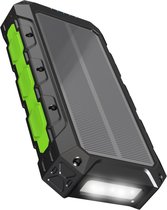 Bol.com Gooala Solar Powerbank 30.000mah - Geschikt voor IPhone & Samsung - Powerbank op Zonneenergie - Solar Charger aanbieding