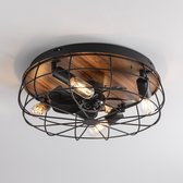Create - Plafondventilator 40W Stille Intrekbare Bla 91cm Met Licht   Zwart   Wifi Afstandsbediening   Wind Clear 1165752446