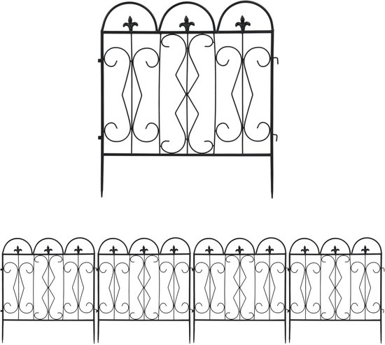 Foto: Unho decoratieve tuinhek metaal set van 5 outdoor gecoat tuin rand rand landschap draad hekwerk picket dier barri re hek voor tuin patio bloembed