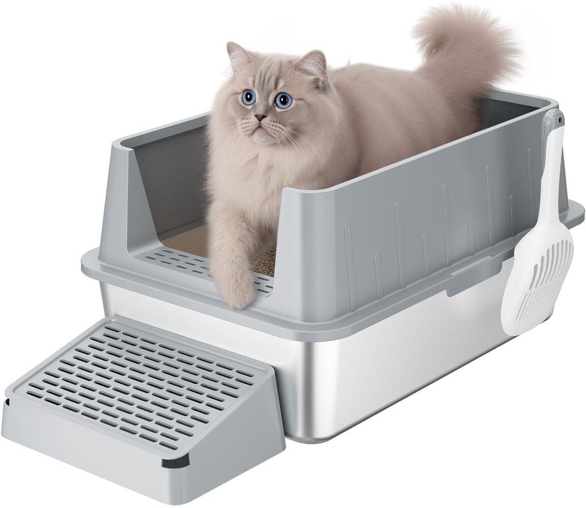 Ibenzoa® Kattenbak van 28 Liter met Innovatief Ontwerp voor Grote Katten en Gemakkelijk Onderhoud