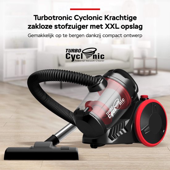 Turbotronic cv07 stofzuiger - cycloonstofzuiger zonder zak - twee