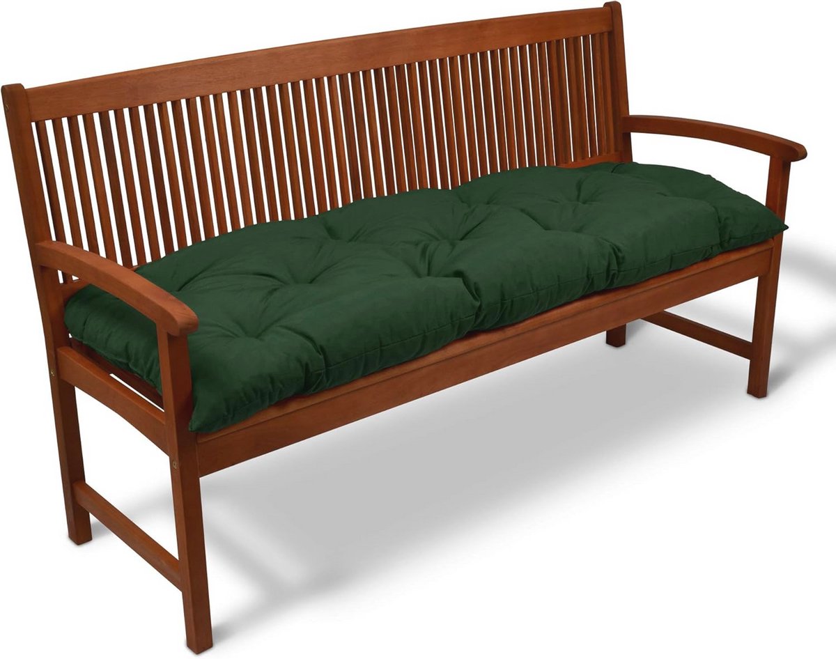 Tuinbank Kussen 180 x 50 x 10 cm - Comfortabel Zitkussen en Rugkussen in Donkergroen