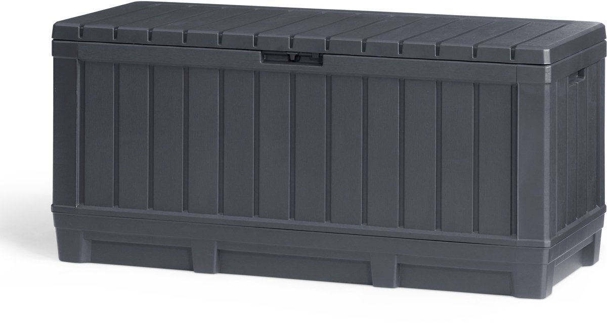 Bol.com Keter Kentwood Opbergbox - 350L - 128x53.6x59 cm - Antraciet aanbieding