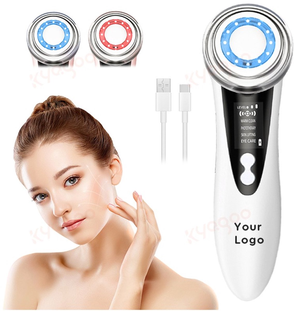 Huidverjongingsapparaat – SKINCARE 5 IN 1 - Facelift Apparaat Licht Therapie. GEZIEN OP TV