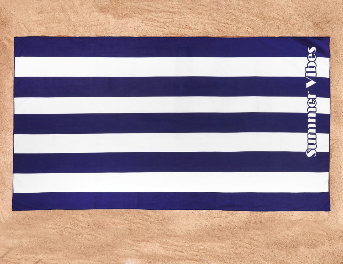 Lucca Sneldrogend Microvezel Strandlaken - Summer Vibes - 100x180 - Navy