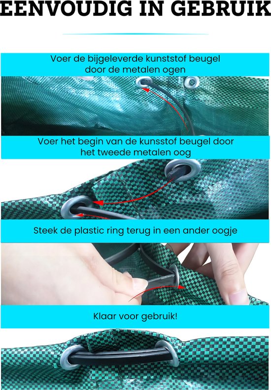 Somstyle Tuinafvalzakken XXL Set - 6 Stuks - Tuinzak 272 Liter - Big Bag voor Groenafval - Tuintas Vochtbestendig - Groen van Somstyle — afbeelding 3