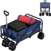 LifeGoods Bolderkar - Opvouwbaar - 80KG Draagkracht - 94L - Wasbaar - Stevige Wielen - Blauw