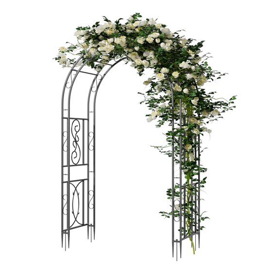 Tuinboog metalen latwerk, bruiloft roos boog pergola prieel, tuin boog plant klimmen, voor klimplanten bloemen, wijnstokken, groenten, verjaardag, feest (kleur: groen, maat: 350 x 220 x 25 cm