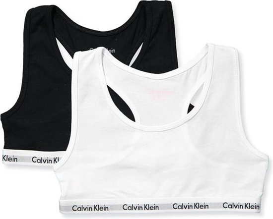 Calvin Klein - Meisjes - 2-Pack Bralettes - Zwart - 128/134 | bol.com