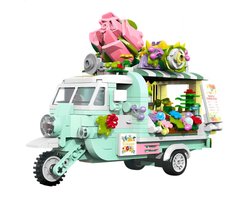 Zhe Gao - Bloemen Truck | City & friends Adventure niet compatibel met lego mould king sluban mega | Classic Creator STEM speelgoed knutselen meisjes bouwpakket | Kermis & Pretpark Auto Foodtruck modelbouw voor kinderen & volwassenen | 523 bloks