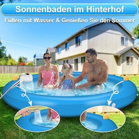 Tanning Pool Bed - Luchtbed Zwembad Opblaasbaar - Rond - Blauw van Funboy — afbeelding 3