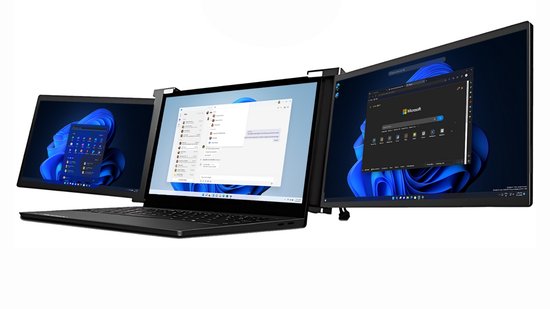 Portable Monitor V1 - TRI-Screen - Dual Portable Monitor - Extra beeldscherm - 14 Inch - Monitor - Scherm - Inclusief Beschermhoes