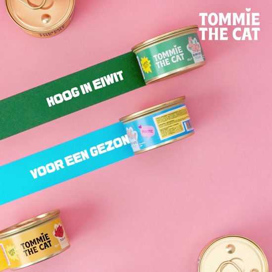 Tommie the Cat - 19 x 85gr - zijdezachte mousse vis - hoog in eiwit/sterilized - kattenvoer natvoer - voordeel verpakking - zonder suiker en graanvrij