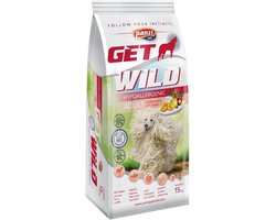 Get Wild - Hypoallergeen hondenvoer - Hondenbrokken voor middelgrote en grote honden met gevoelige darmen – Adult - Lam - 15kg