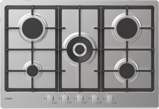 Candy Timeless CHG74WX Roestvrijstaal Ingebouwd 74.5 cm Gaskookplaat 5 zone(s)