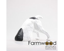 Tuinbeeld Gravende Hond | wit | 30 x 15 x 25 cm