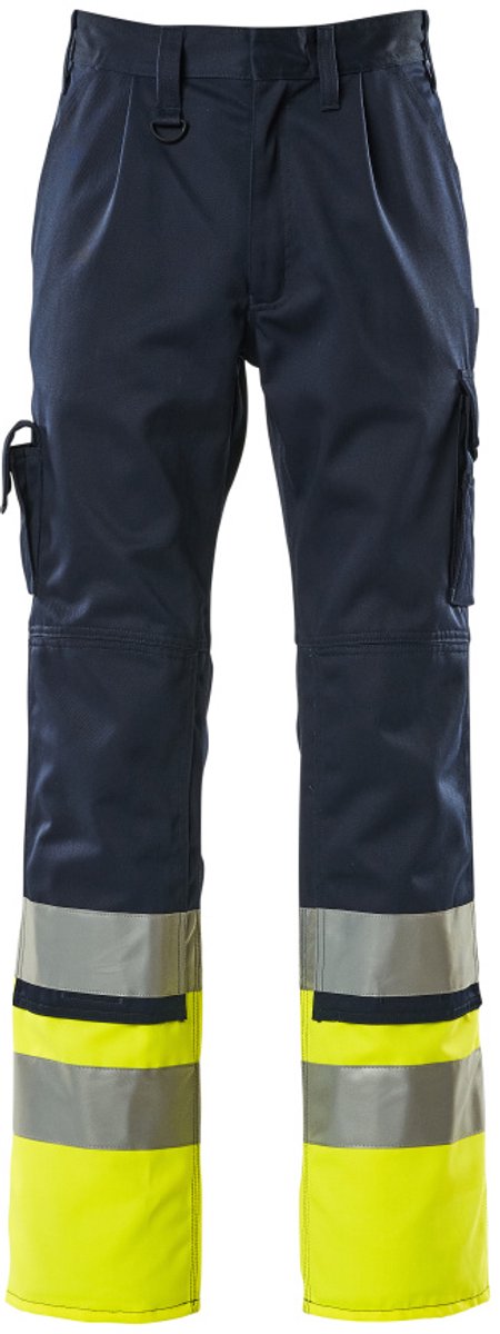 Mascot Safe Compete Broek met kniezakken 12379-430 - marine/hi-vis geel - C48 - 76