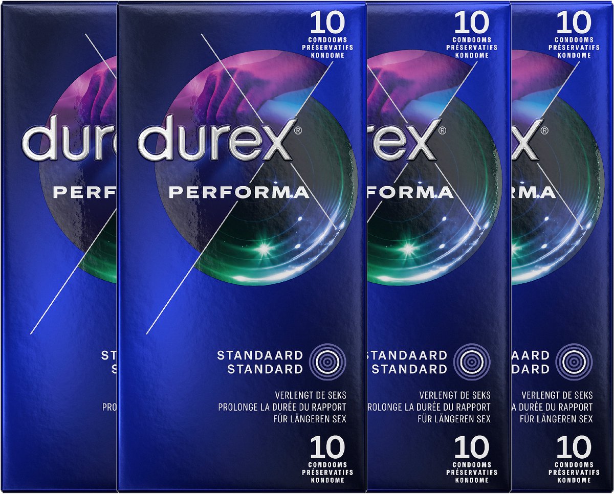 Bol.com Durex - Condooms - Performa met vertragend effect - 10st x4 - Voordeelverpakking aanbieding
