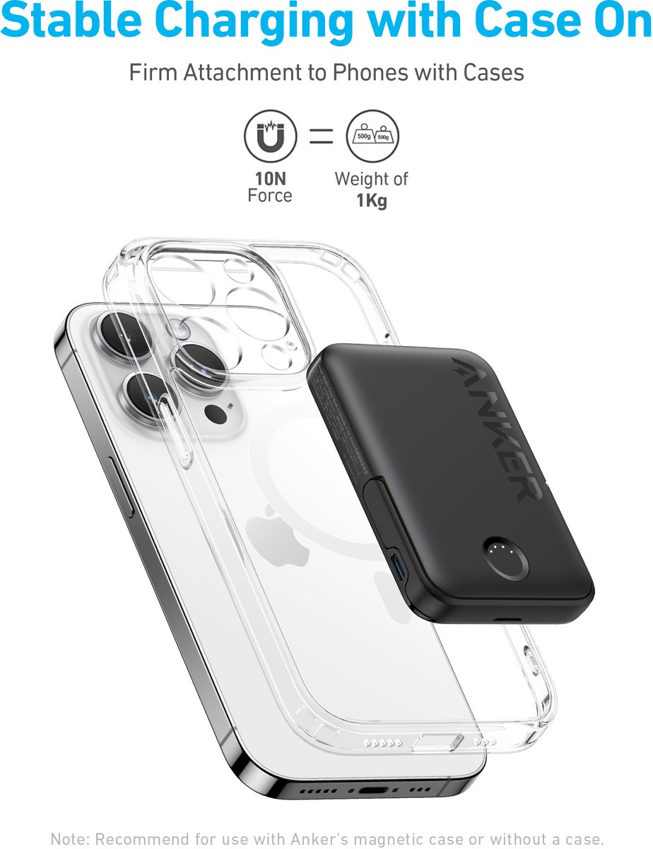 Anker 322 MagGo Powerbank 5000 mAh 7.5W Zwart - afbeelding 2