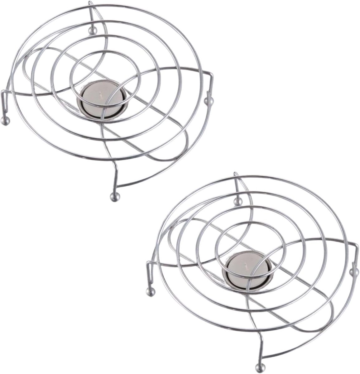 Set van 2 Novaliv theepotwarmers, roestvrij staal, diameter 17 cm, houdt dranken lang warm, zilverkleurig, duurzaam, theepotwarmer, potwarmer, kopjeswarmer, warmhoudplaat, theelichtje