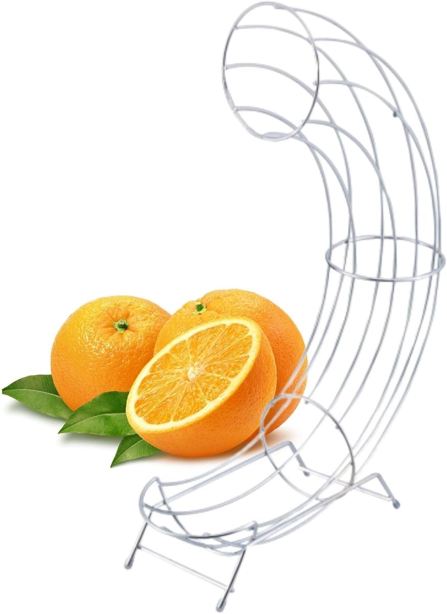 Novaliv 1x oranje houder oranje dispenser 9x44x32cm gemaakt van verchroomd staal stijlvol en robuust perfect alternatief voor fruitschaal fruitdispenser fruitschaal sinaasappelhouder appelhouder fruitmand