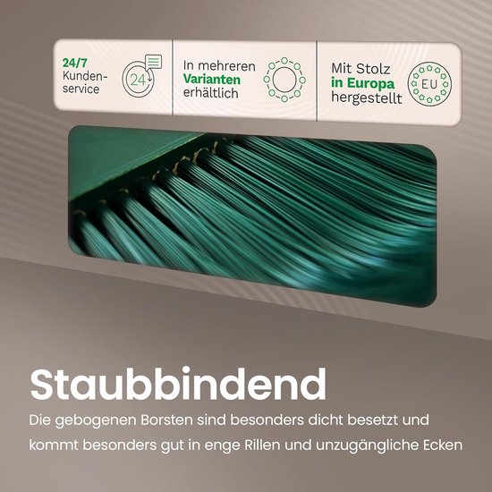 Novaliv Premium klauwbezem met 40 cm steel, speciale bezem met gebogen borstelharen - ideaal als tuinbezem, schraapbezem, kunstgrasbezem, optimaal voor op de camping, straatbezem, veegbezem van Novaliv — afbeelding 2