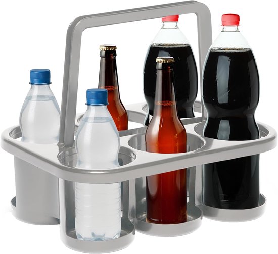 Flessenmand Rieten Mand Flessendrager Voor 4 Platte Rieten, Flessenhouder Mand Flessentas