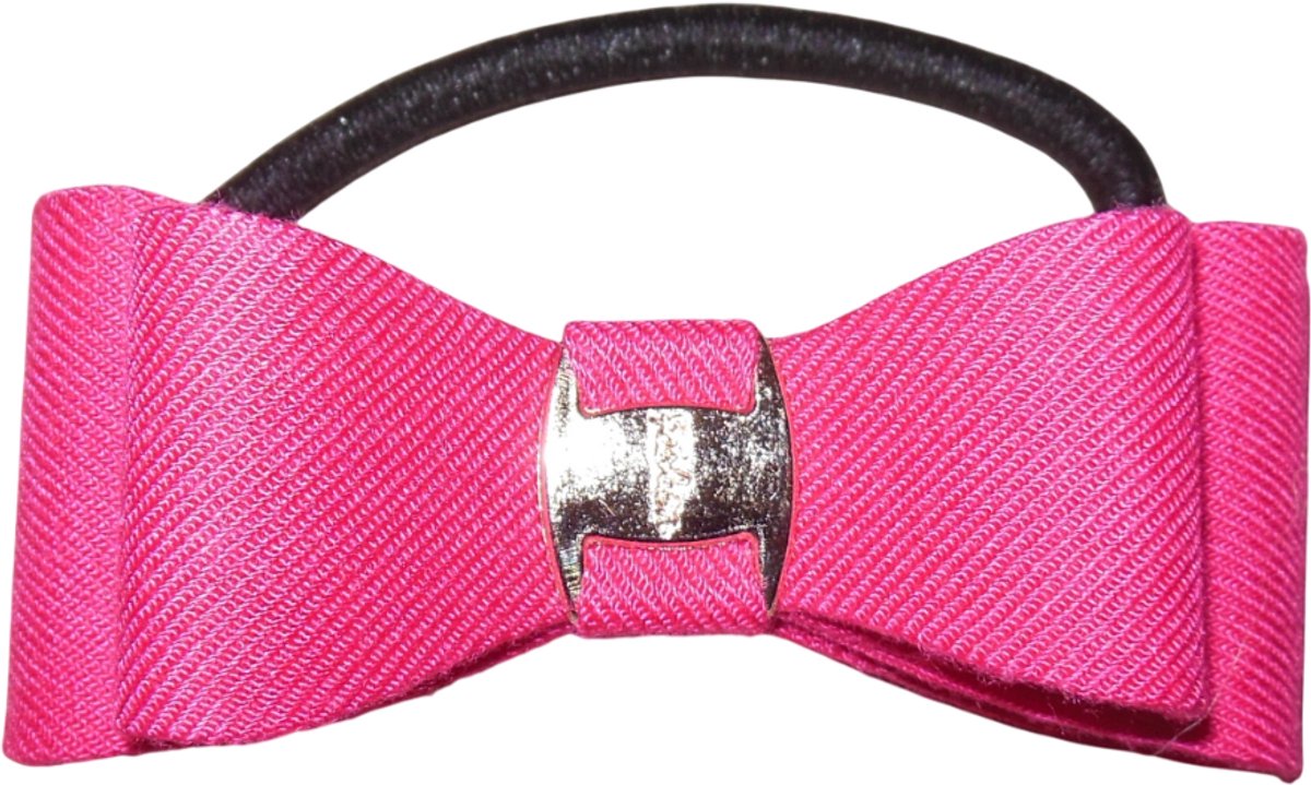 Elastiek strik met gesp roze