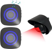 Opritverklikker & Entreemelder 2 ontvangers/ 1 sensor – Draadloos Alarmsysteem voor Buiten – Waterdicht en Weerbestendig – Beveiliging tegen Inbraak – Bewegingssensor voor Oprit of Doorgang