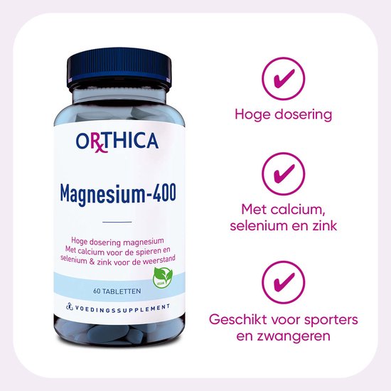 Orthica Magnesium-400 - hoge dosering - 60 tabletten