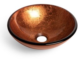 FugaFlow Efficiente Arredo Waskom - 30x10,5cm - rond - gehard glas - bruin rood