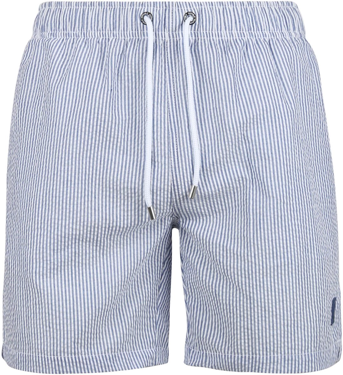 Suitable Zwembroek Stripe Seersucker Blauw - Maat XL - Heren zwemshort - Sneldrogend