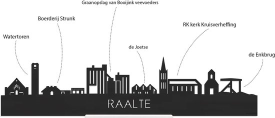 Skyline Raalte Bois de Bamboe - 120 cm - Décoration d'intérieur - Décoration murale - Autres villes disponibles - Idée déco - Art urbain - Art urbain - Cadeau pour lui - Cadeau pour elle - Anniversaire - Mariage - WoodWideCities