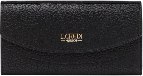Portefeuille L.CREDI Ondria 19 cm - Femme - Horizontal - noir
