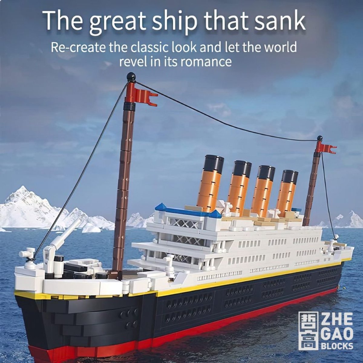 Zhe Gao 01010 Titanic bouwset | Classic creator boot | Technic ideas | STEM educatief speelgoed icons bouwpakket niet geschikt voor Lego | Cruise schip modelbouw voor volwassenen & kinderen | Bouwdoos met 1288 bouwstenen — afbeelding 8