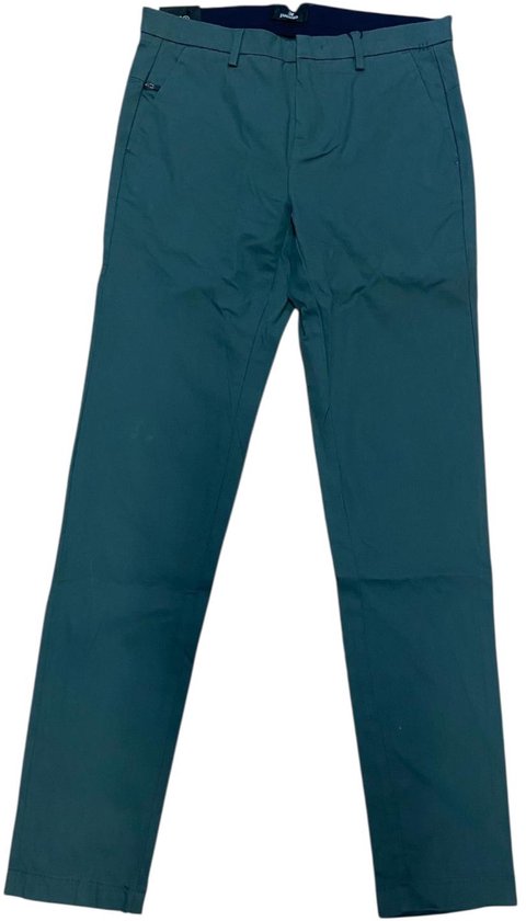 Groene chino broek van Vanguard. Gladde stof met twee steekzakken aan de voorkant en een verborgen zakje.