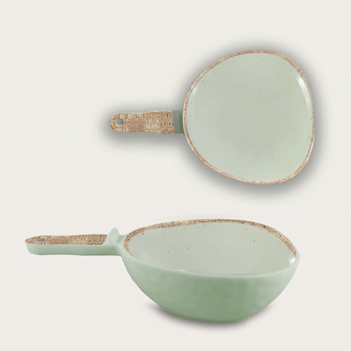 Arca TIERRA Sand - Melamine kom met handvat 31x21x8cm – licht in gewicht – makkelijk stapelbaar – voor binnen en buiten