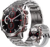Royal Empire AK56 Smartwatch - Smartwatch Heren - Stappenteller - Bloeddrukmeter - Hartslagmeter - Slaapmonitor - Multisport - RVS & TPU Bandje - 47MM - Geschikt voor alle Smartphones - Zilver